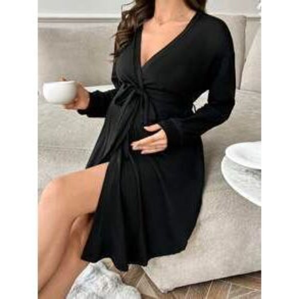 Moonlight & Mama Super Soft & Skin-Friendly Solid Color Long Sleeve Maternity L…